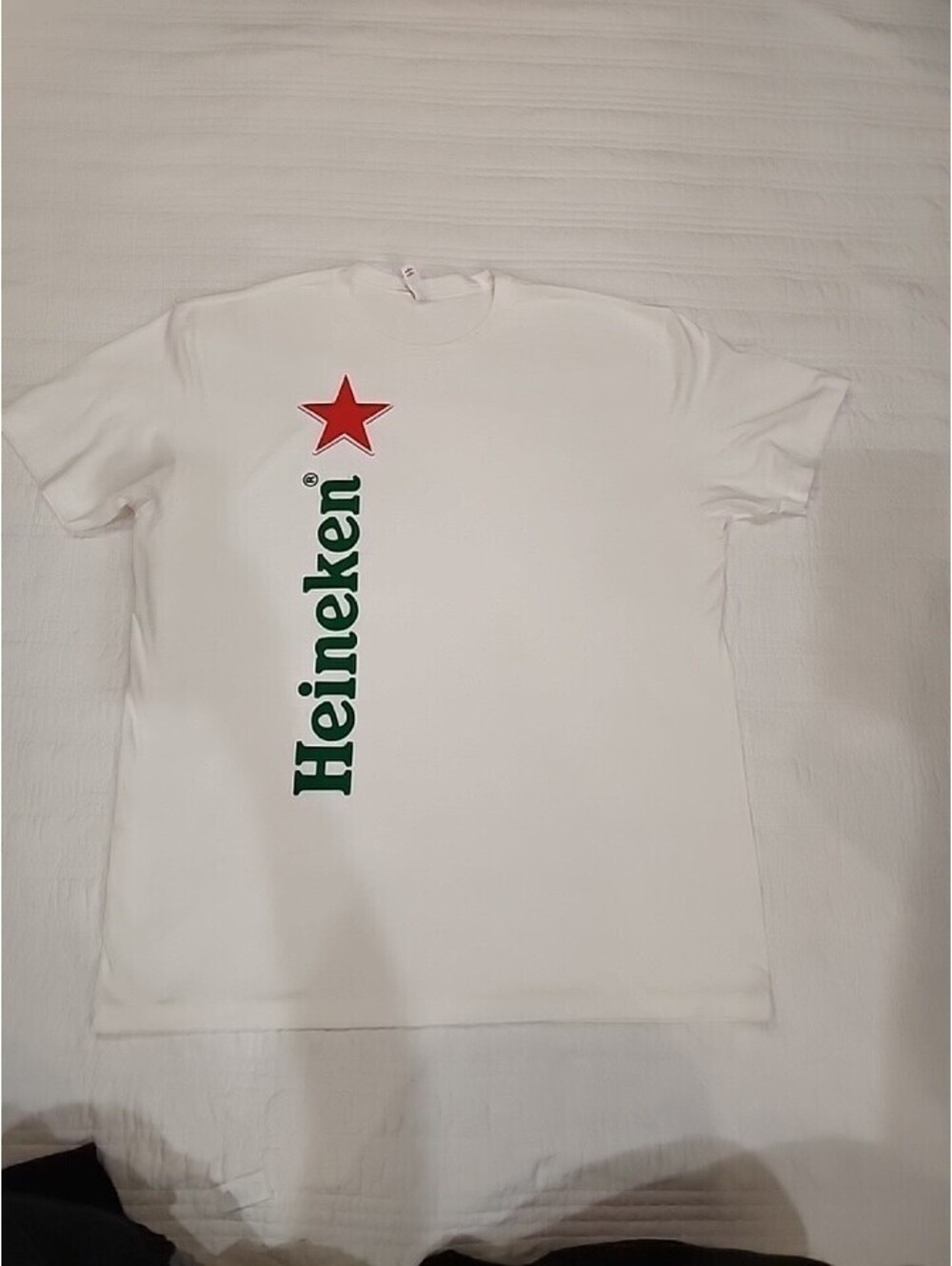 Heineken Beer Graphic T-Shirt Mens XL White Red Star Logo Short Sleeve Tee